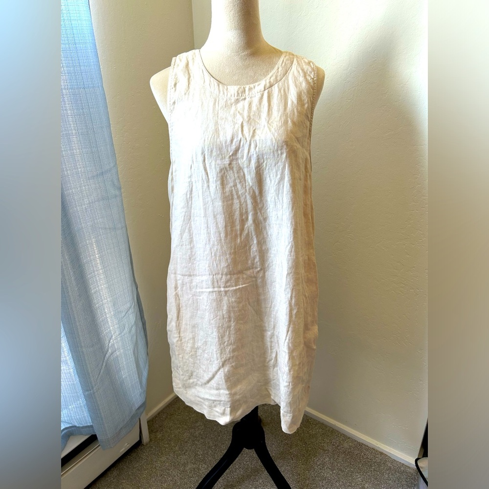 J Crew Cream Linen Dress, Size Large